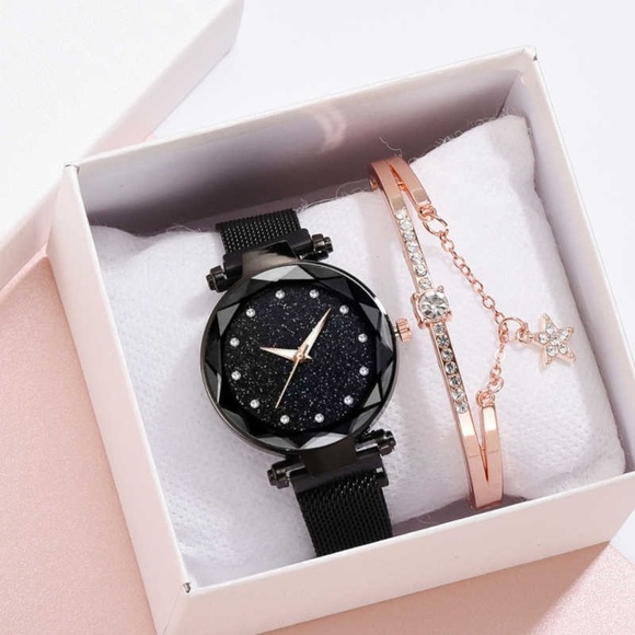 *BAMBINA* Black Mesh Band Fashion Quartz Watch - Picture 3 of 3